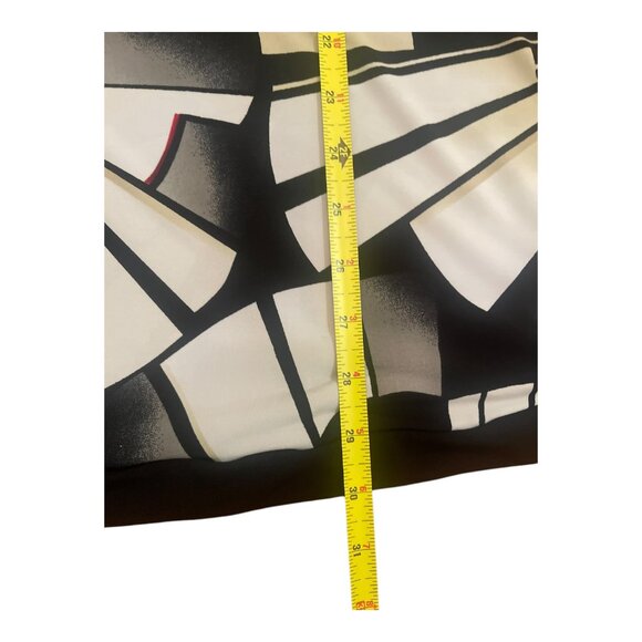 WHITE HOUSE BLACK MARKET Geo Abstract Beige Black Sexy Jersey Dress Size XS Y2K - Picture 4 of 8